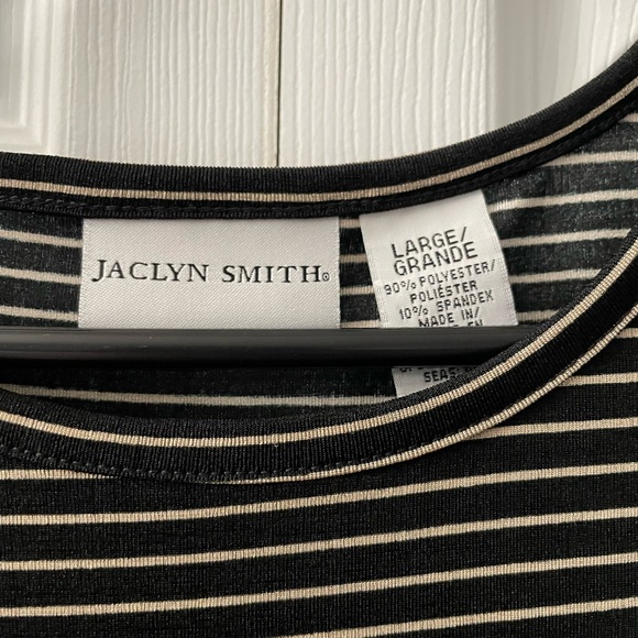 🐮Jaclyn Smith black and tan striped shirt🐮 - Picture 2 of 3